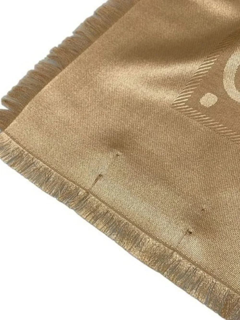GUCCI GG jacquard silk-wool shawl 663671 Beige Silk Scarf